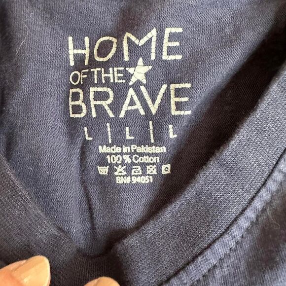 Home of the Brave Patriotic Navy Blue T-shirt Large - Picture 4 of 4
